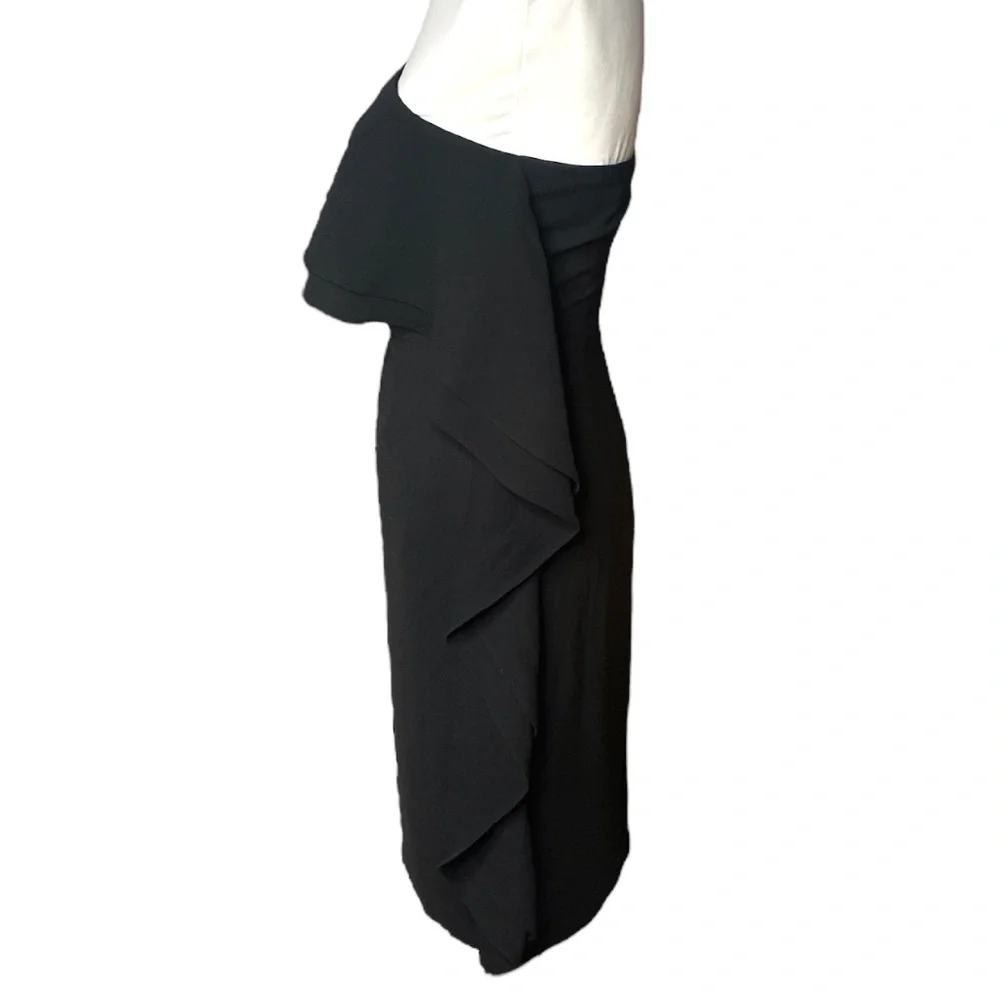 Do + Be Strapless Ruffled Little Black Dress Black Size Small - Picture 4 of 8
